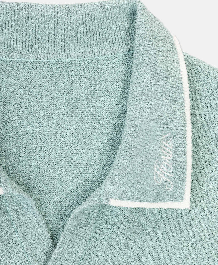 HOMIÉS BOUCLÉ POLO VINTAGE TEAL