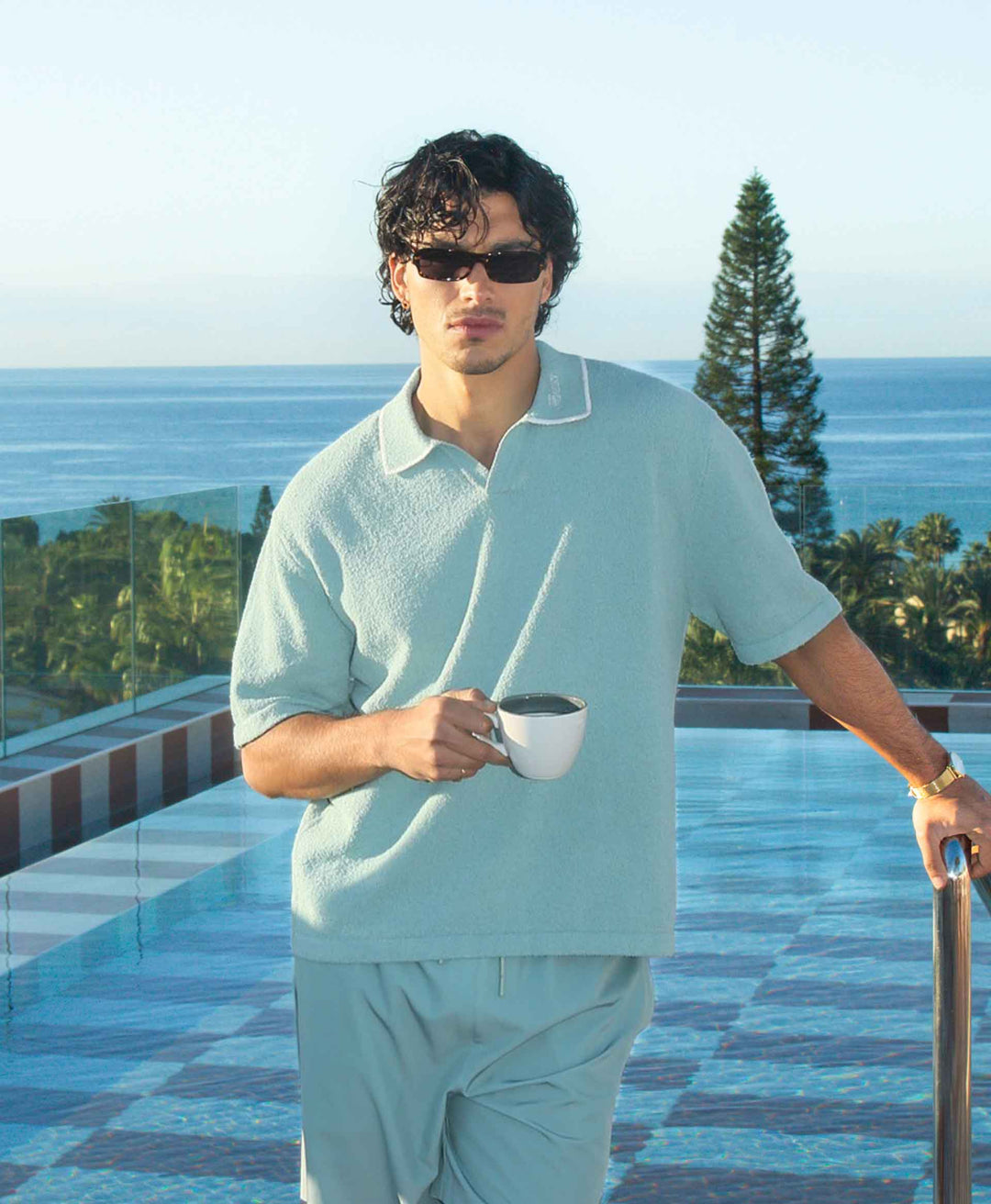 HOMIÉS BOUCLÉ POLO VINTAGE TEAL