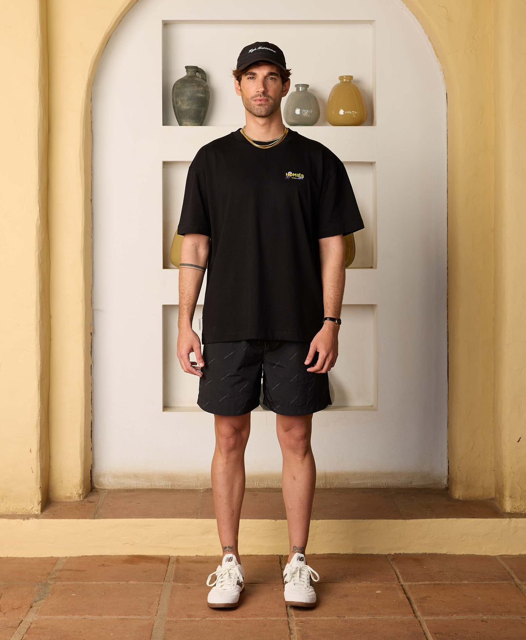 HOMIÉS SWIM SHORTS PATTERN LOGO BLACK