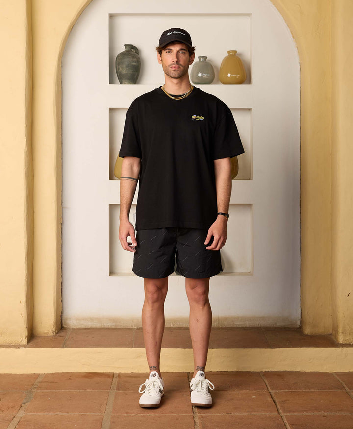 HOMIÉS SWIM SHORTS PATTERN LOGO BLACK