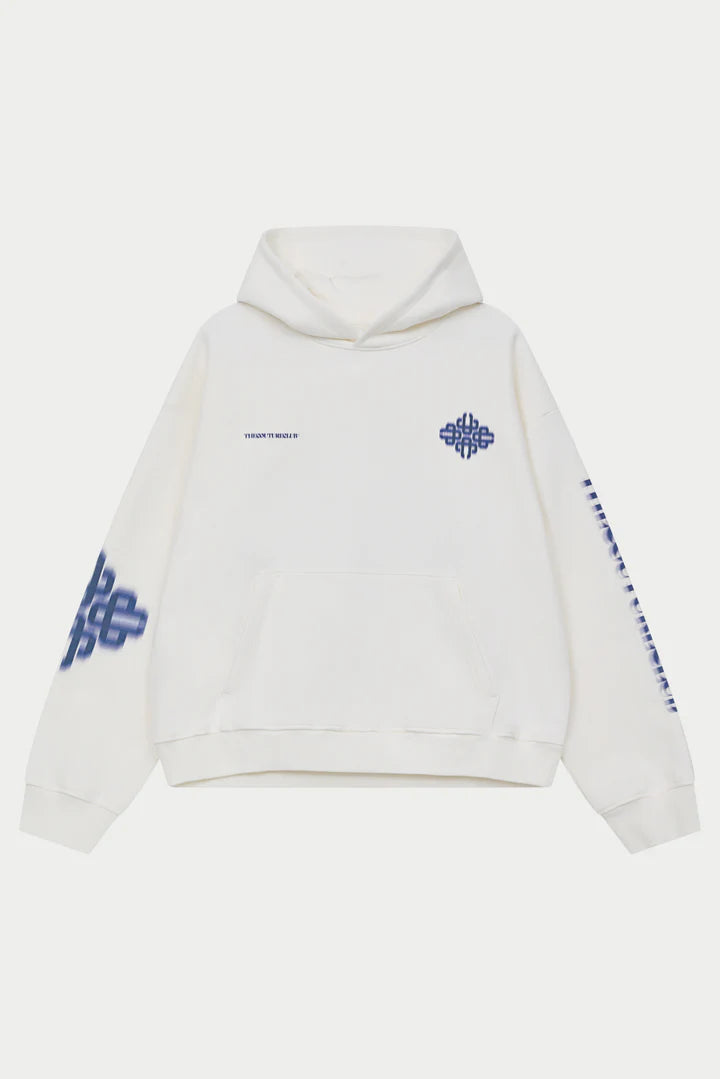 MOTION BLURRED EMBLEM HOODIE NAVY