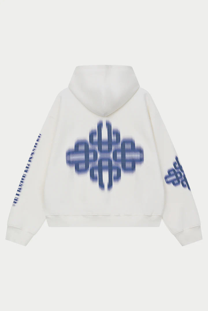 MOTION BLURRED EMBLEM HOODIE NAVY