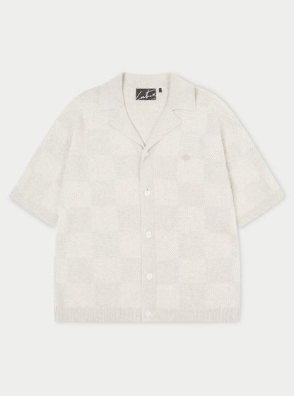 KNITTED CHECKERBOARD SHIRT