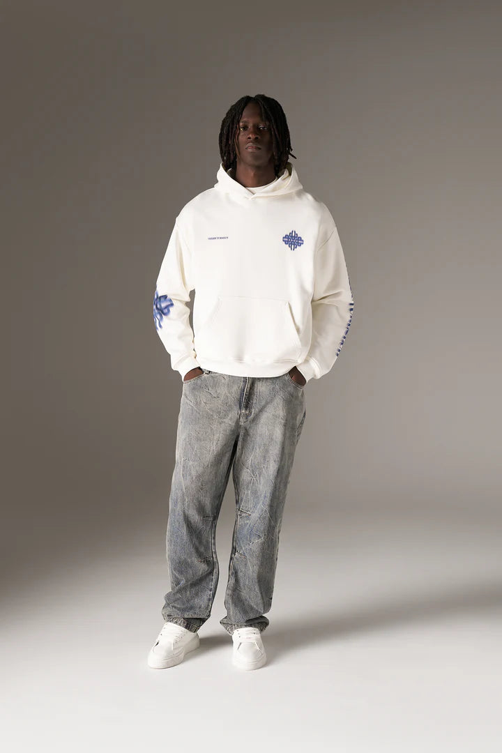MOTION BLURRED EMBLEM HOODIE NAVY