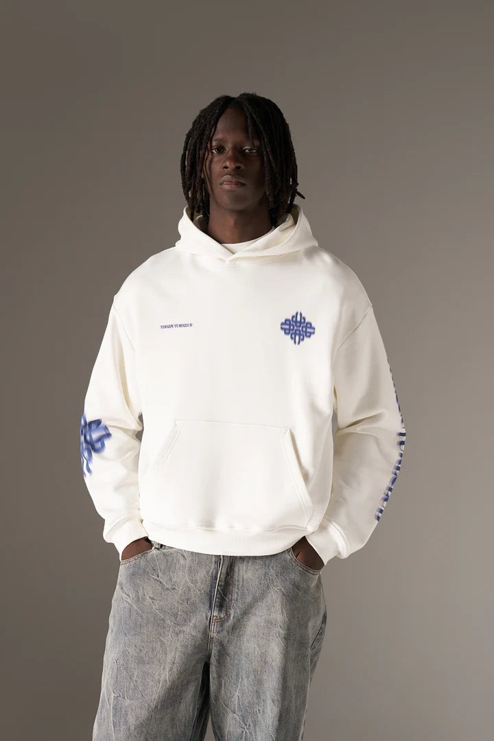 MOTION BLURRED EMBLEM HOODIE NAVY