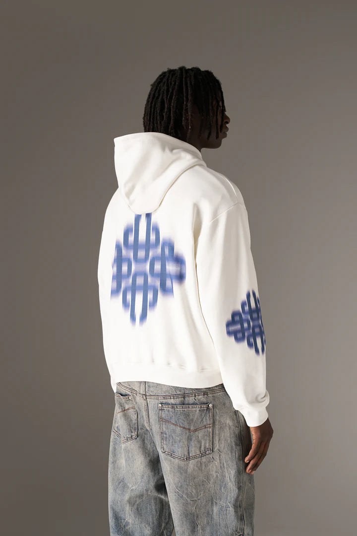 MOTION BLURRED EMBLEM HOODIE NAVY