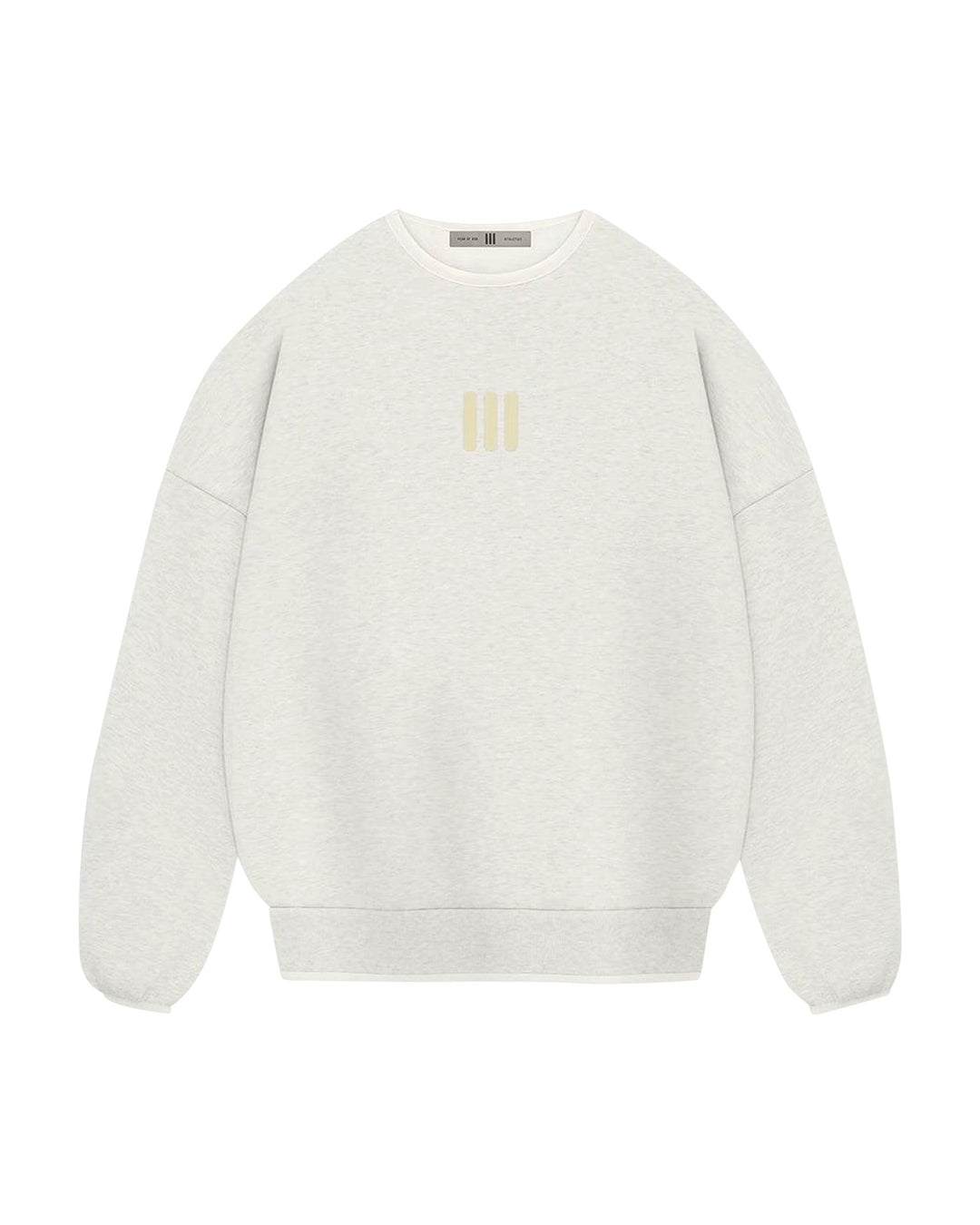 ADIDAS MEN'S ATHLETICS HEATHER CREWNECK X FEAR OF GOD ATHLETICS OATMEAL - סווטשירט אדידס פיר אוף גוד אוף-וויט מלאנז׳ לגברים - תמונה 1