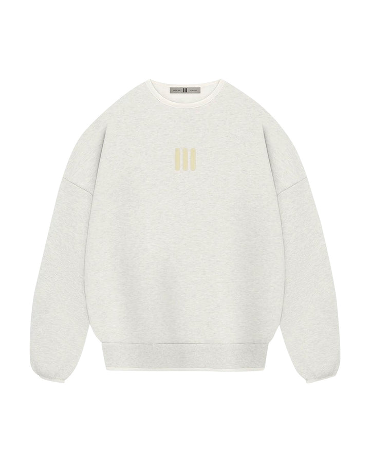 ADIDAS MEN'S ATHLETICS HEATHER CREWNECK X FEAR OF GOD ATHLETICS OATMEAL - סווטשירט אדידס פיר אוף גוד אוף-וויט מלאנז׳ לגברים - תמונה 1