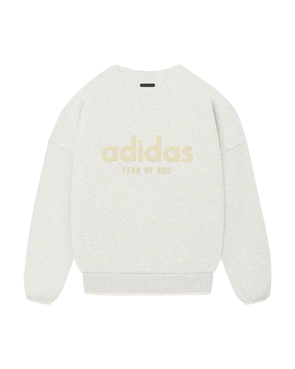 ADIDAS MEN'S ATHLETICS HEATHER CREWNECK X FEAR OF GOD ATHLETICS OATMEAL - סווטשירט אדידס פיר אוף גוד אוף-וויט מלאנז׳ לגברים - תמונה 2