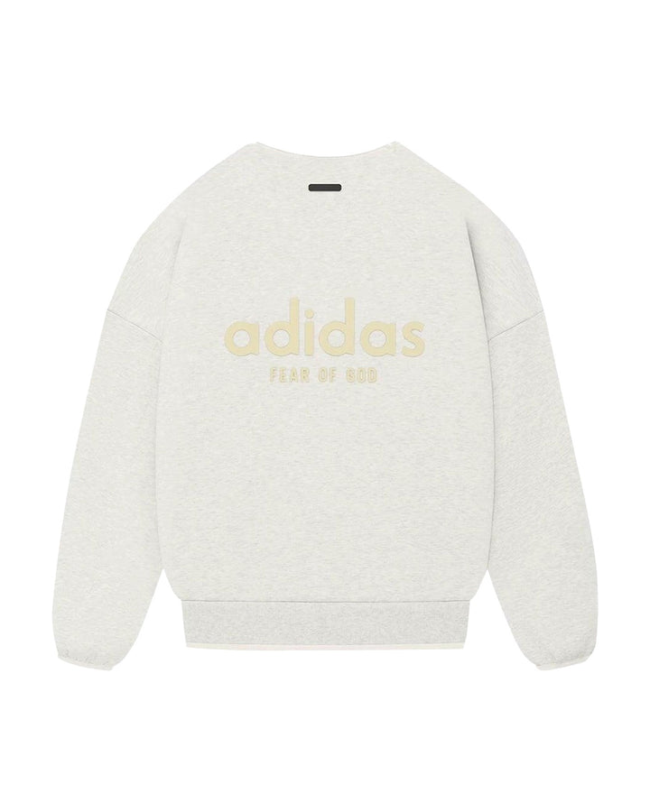 ADIDAS MEN'S ATHLETICS HEATHER CREWNECK X FEAR OF GOD ATHLETICS OATMEAL - סווטשירט אדידס פיר אוף גוד אוף-וויט מלאנז׳ לגברים - תמונה 2
