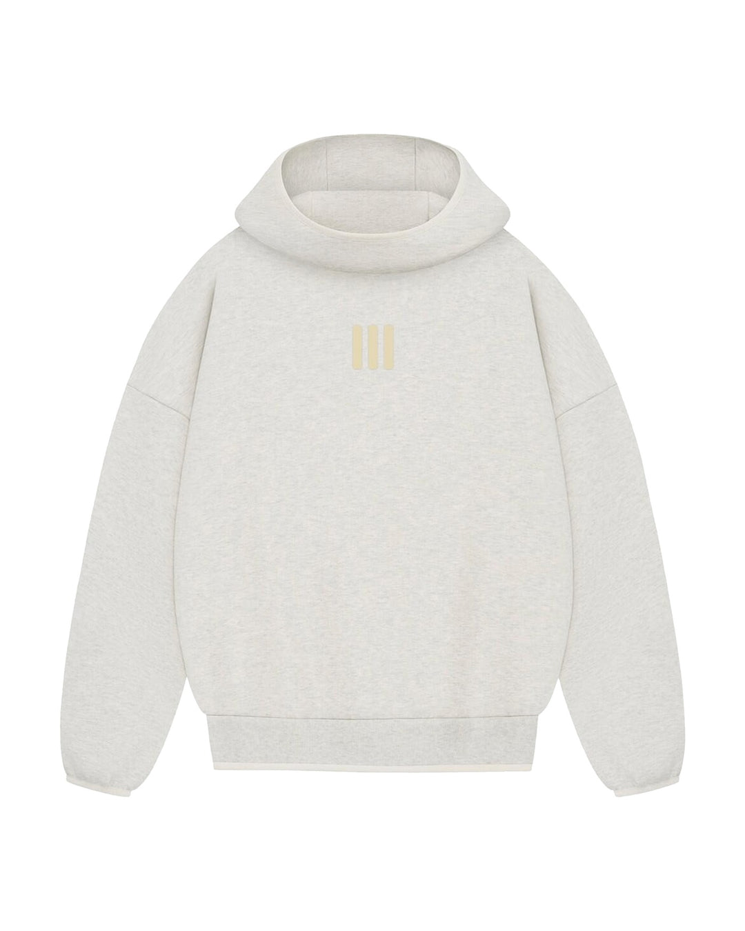 ADIDAS MEN'S ATHLETICS HEATHER HOODIE X FEAR OF GOD ATHLETICS OATMEAL - קפוצ׳ון אדידס פיר אוף גוד אוף-וויט מלאנז׳ לגברים - תמונה 1