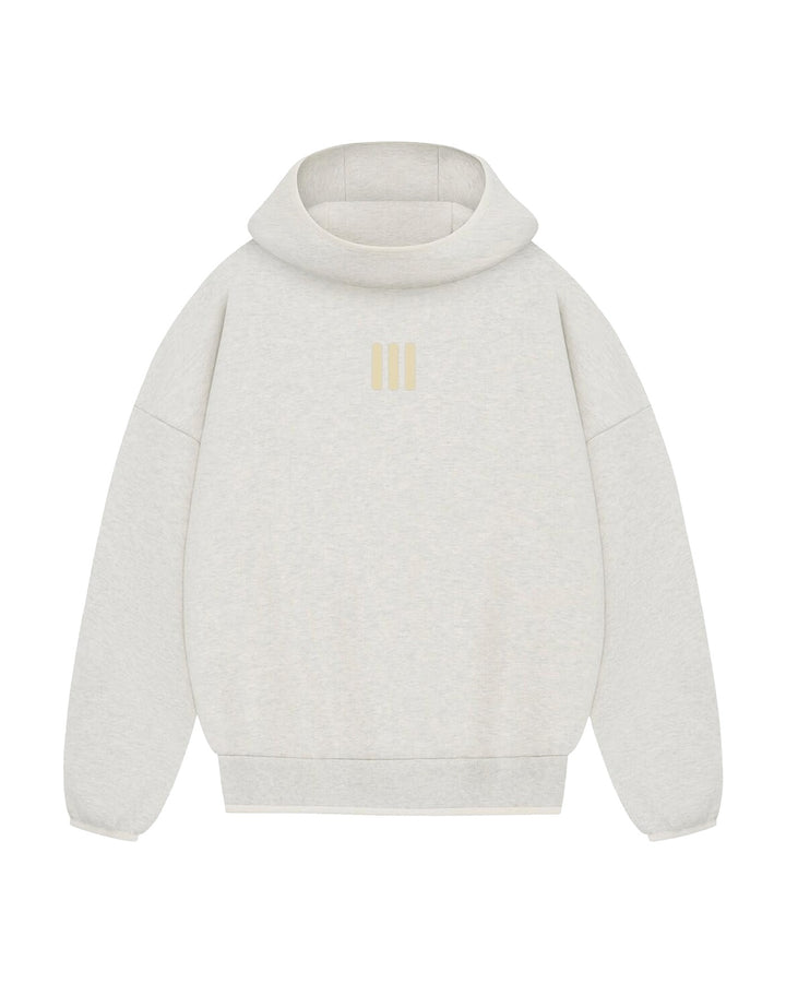 ADIDAS MEN'S ATHLETICS HEATHER HOODIE X FEAR OF GOD ATHLETICS OATMEAL - קפוצ׳ון אדידס פיר אוף גוד אוף-וויט מלאנז׳ לגברים - תמונה 1