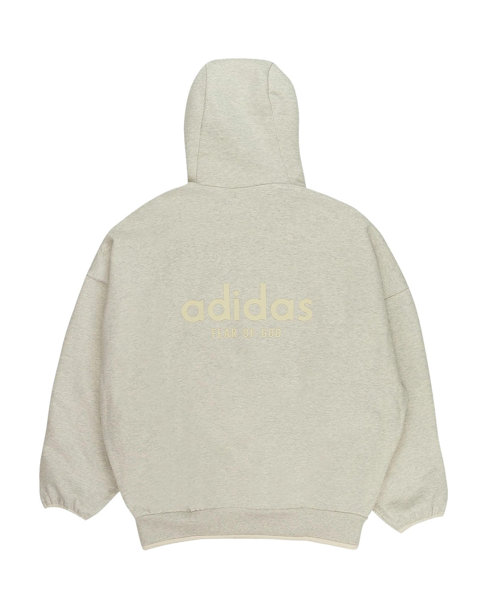 ADIDAS MEN'S ATHLETICS HEATHER HOODIE X FEAR OF GOD ATHLETICS OATMEAL - קפוצ׳ון אדידס פיר אוף גוד אוף-וויט מלאנז׳ לגברים - תמונה 2