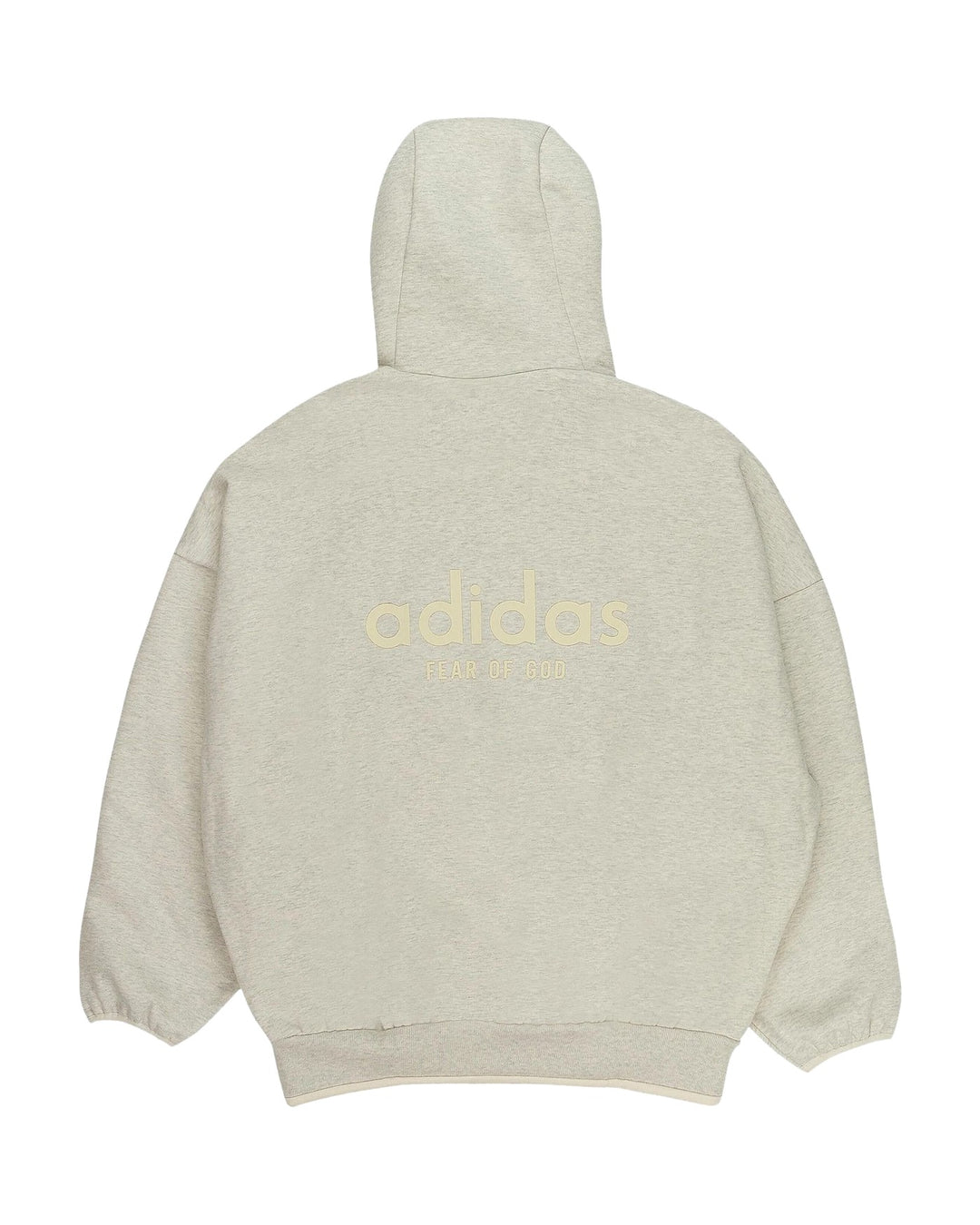 ADIDAS MEN'S ATHLETICS HEATHER HOODIE X FEAR OF GOD ATHLETICS OATMEAL - קפוצ׳ון אדידס פיר אוף גוד אוף-וויט מלאנז׳ לגברים - תמונה 2