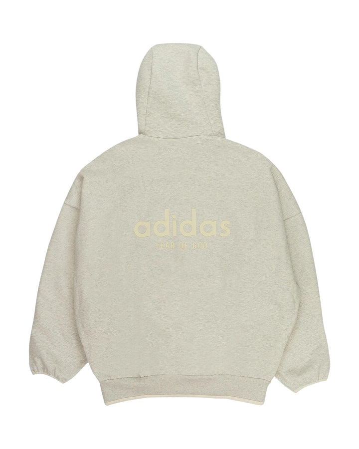 ADIDAS MEN'S ATHLETICS HEATHER HOODIE X FEAR OF GOD ATHLETICS OATMEAL - קפוצ׳ון אדידס פיר אוף גוד אוף-וויט מלאנז׳ לגברים - תמונה 2