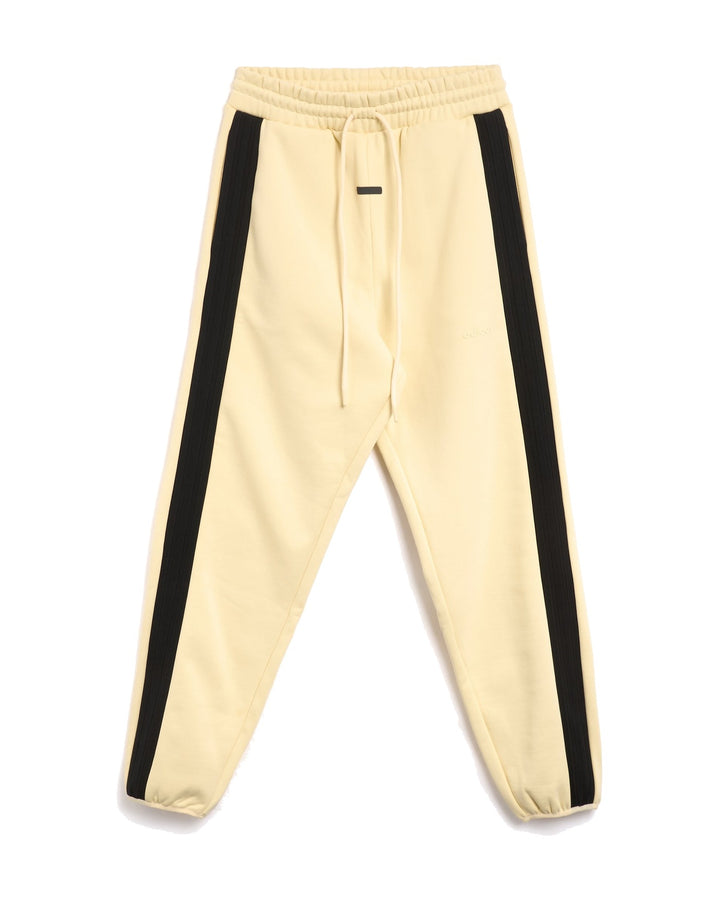 ADIDAS MEN'S ATHLETICS HEAVY FLEECE SWEATPANT X FEAR OF GOD ATHLETICS PALE YELLOW BLACK - מכנס טרנינג אדידס פיר אוף גוד צהוב וניל ושחור לגברים - תמונה 1