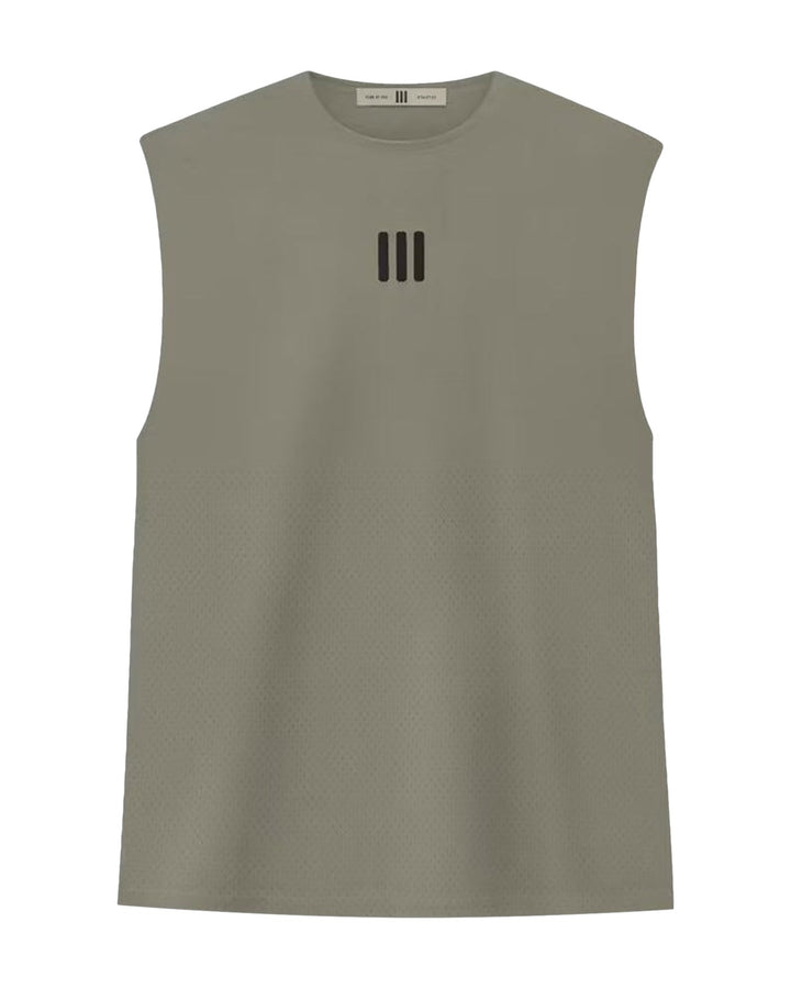 ADIDAS MEN'S ATHLETICS MUSCLE TANK X FEAR OF GOD ATHLETICS CLAY - גופייה אדידס פיר אוף גוד זית-אפור לגברים - תמונה 1