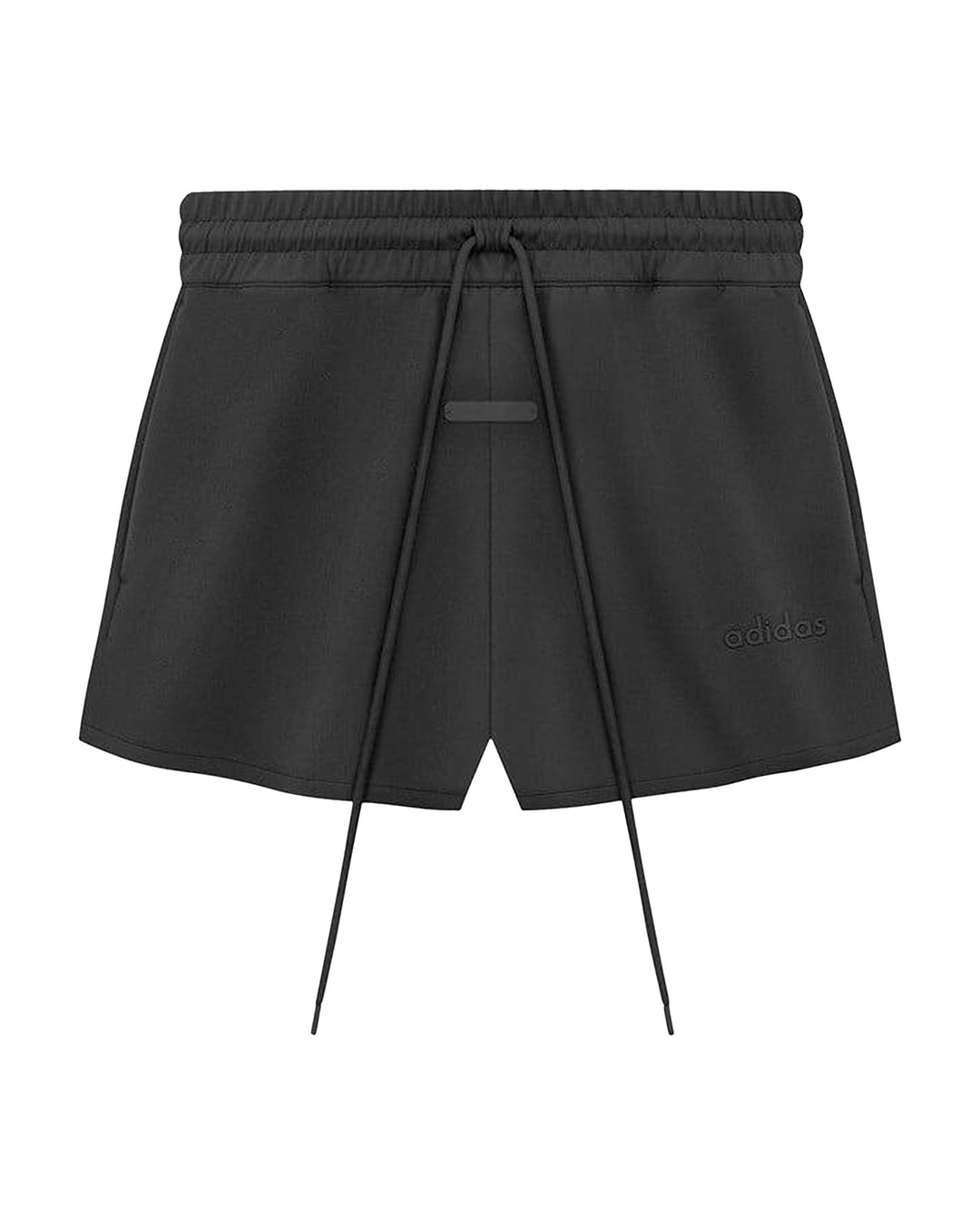 ADIDAS MEN'S ATHLETICS SUEDE FLEECE SHORTS X FEAR OF GOD ATHLETICS BLACK - מכנס קצר אדידס פיר אוף גוד שחור לגברים - תמונה 1