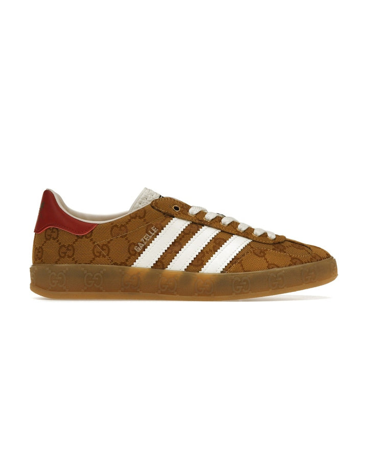 ADIDAS WOMEN'S GAZELLE X GUCCI ORIGINAL GG BEIGE BROWN