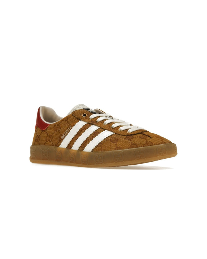 ADIDAS WOMEN'S GAZELLE X GUCCI ORIGINAL GG BEIGE BROWN