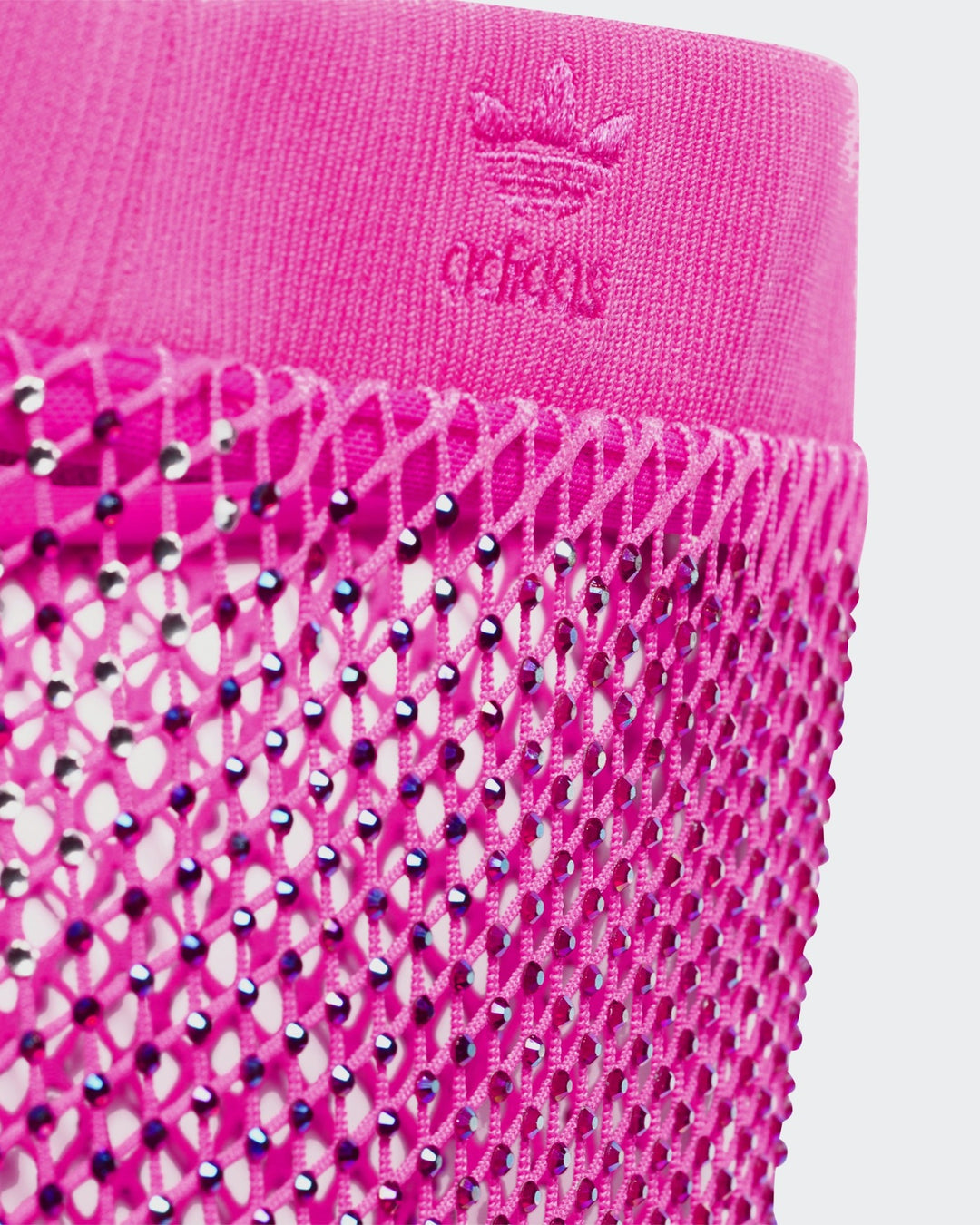 ADIDAS WOMEN'S CRYSTAL MESH PANTS X IVY PARK SHOCK PINK - מכנס רשת אדידס איבי פארק ורוד פוקסיה לנשים - תמונה 3