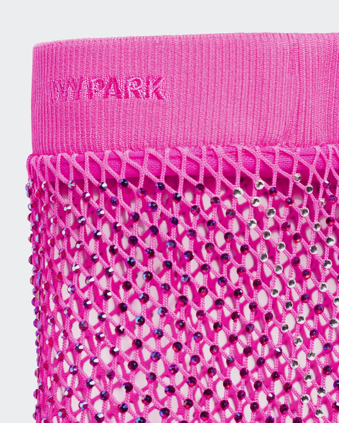 ADIDAS WOMEN'S CRYSTAL MESH PANTS X IVY PARK SHOCK PINK - מכנס רשת אדידס איבי פארק ורוד פוקסיה לנשים - תמונה 4