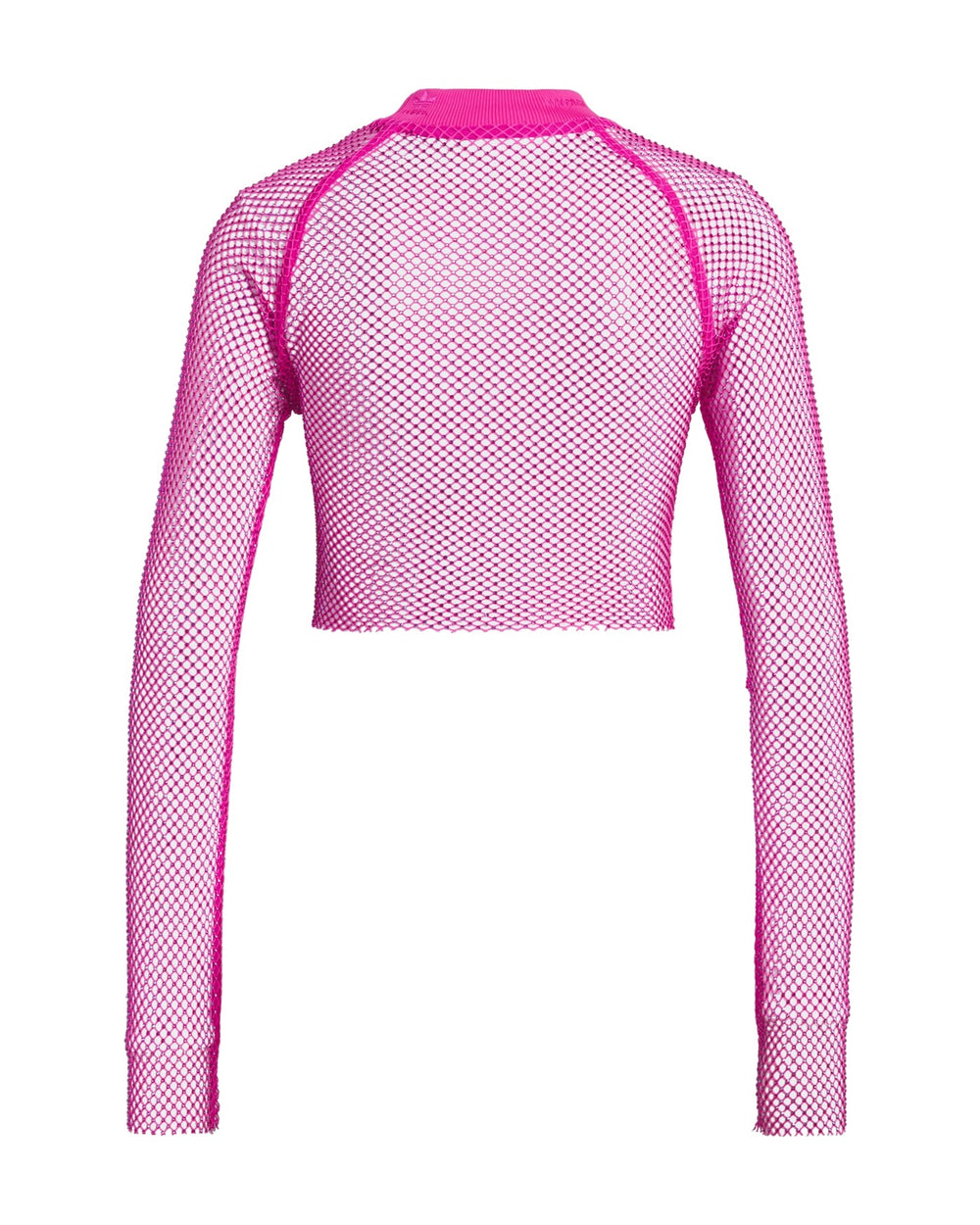 ADIDAS WOMEN'S CRYSTAL MESH TOP X IVY PARK SHOCK PINK - חולצת רשת אדידס איבי פארק ורוד פוקסיה לנשים - תמונה 2