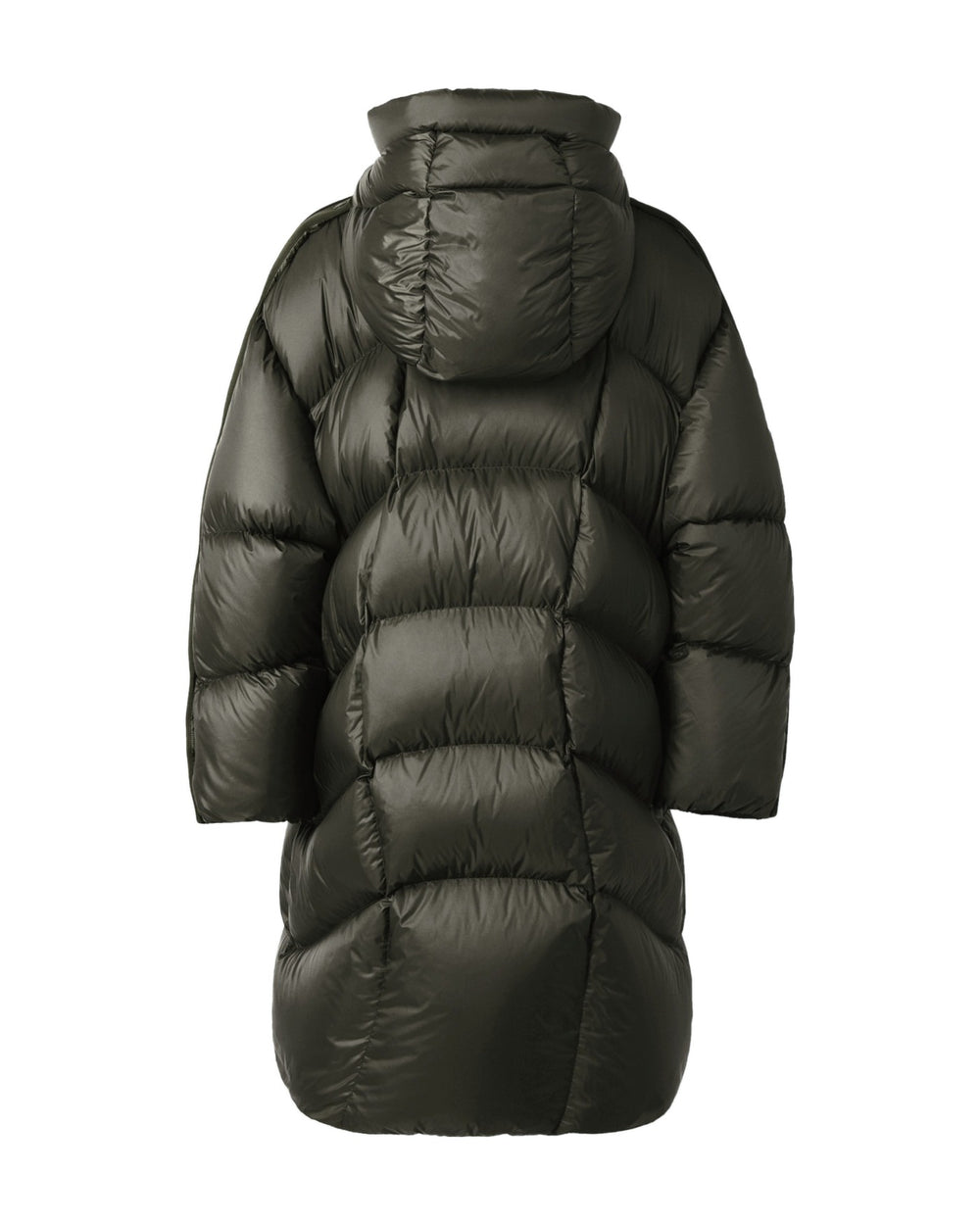 ADIDAS WOMEN'S BONNEVAL COCOON PUFFER X MONCLER NIGHT CARGO - מעיל פוך אדידס מונקלר בונבל ירוק זית כהה לנשים - תמונה 2