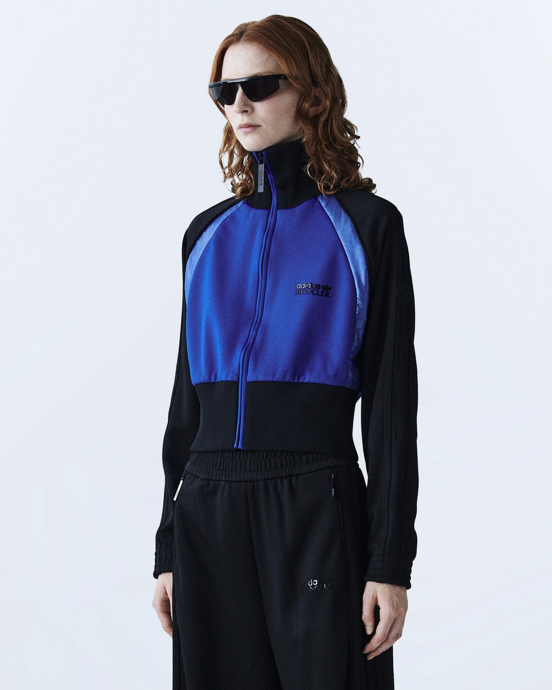 ADIDAS WOMEN'S TRACK TOP X MONCLER ROYAL BLUE BLACK - ז׳קט טרנינג אדידס מונקלר כחול רויאל ושחור לנשים - תמונה 5