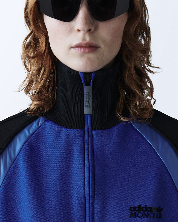 ADIDAS WOMEN'S TRACK TOP X MONCLER ROYAL BLUE BLACK - ז׳קט טרנינג אדידס מונקלר כחול רויאל ושחור לנשים - תמונה 3