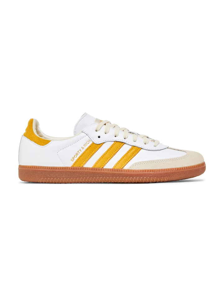 ADIDAS UNISEX SAMBA OG X SPORTY & RICH WHITE BOLD GOLD סניקרס אדידס סמבה ספורטי אנד ריץ׳ לבן וצהוב יוניסקס