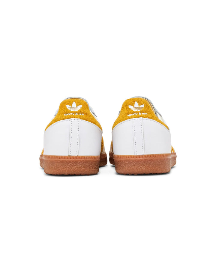 ADIDAS UNISEX SAMBA OG X SPORTY & RICH WHITE BOLD GOLD סניקרס אדידס סמבה ספורטי אנד ריץ׳ לבן וצהוב יוניסקס