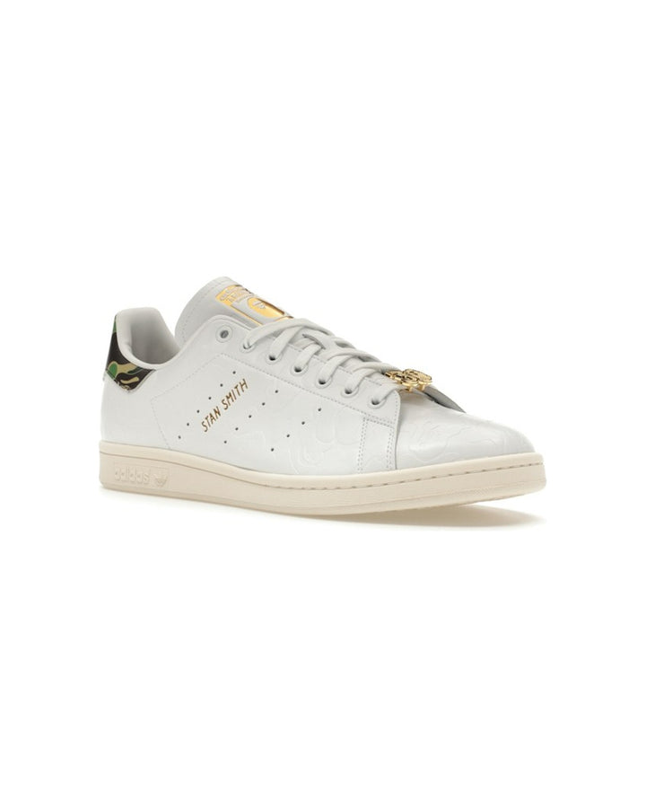 ADIDAS UNISEX STAN SMITH X BAPE CLOUD WHITE סניקרס אדידס סטן סמית׳ בייפ לבן יוניסקס