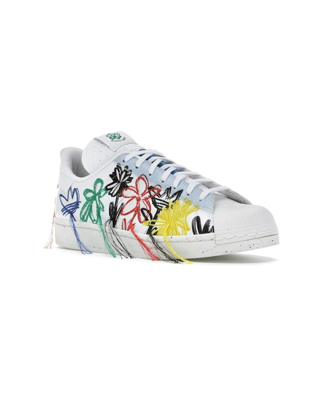 ADIDAS MEN'S SUPERSTAR X SEAN WOTHERSPOON SUPEREARTH WHITE - סניקרס אדידס סופרסטאר שון וות׳רספון לבן ושמנת לגברים - תמונה 3