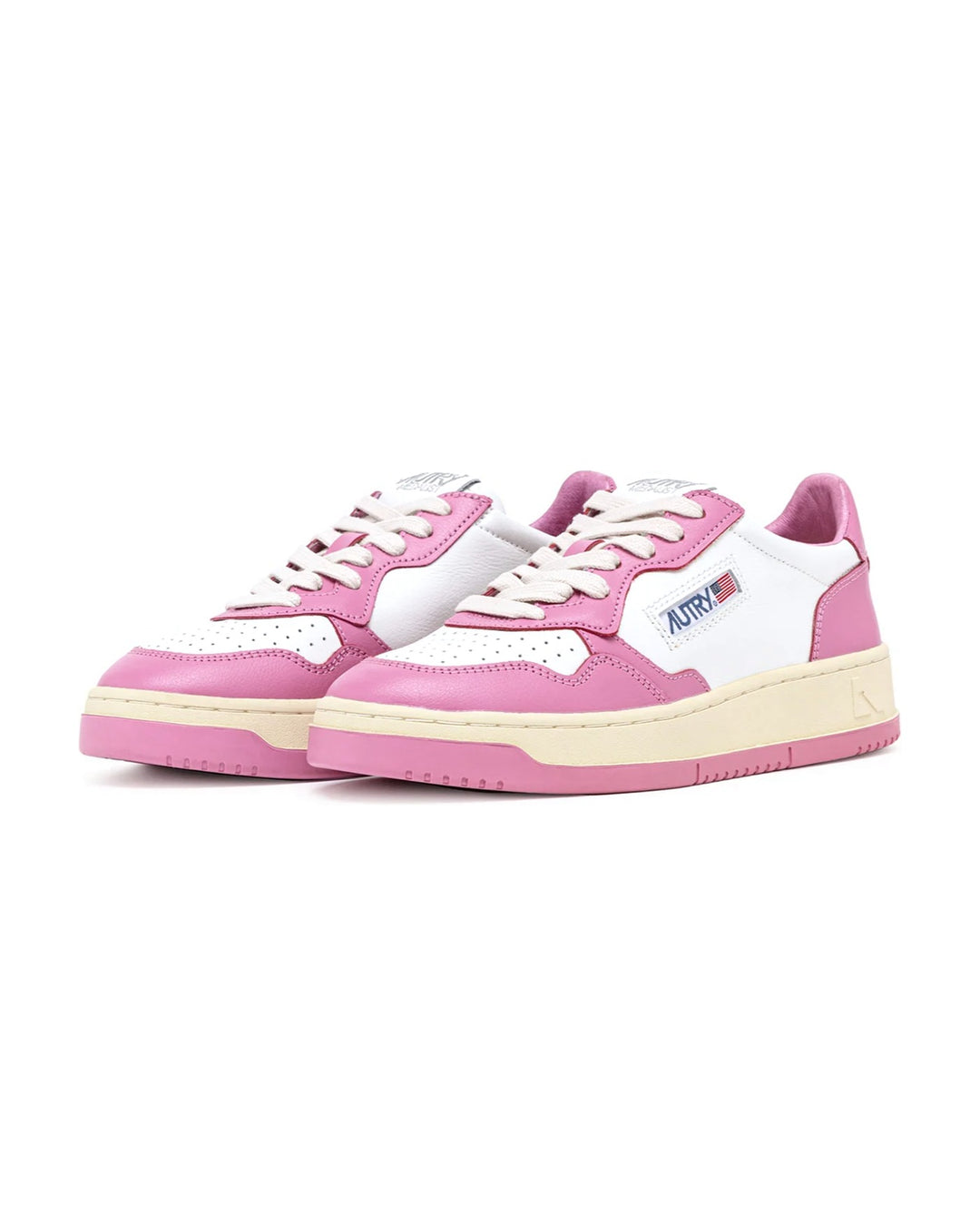 AUTRY WOMEN'S MEDALIST LOW BICOLOR WHITE MAUVE סניקרס אוטרי מדליסט לבן ורוד לנשים