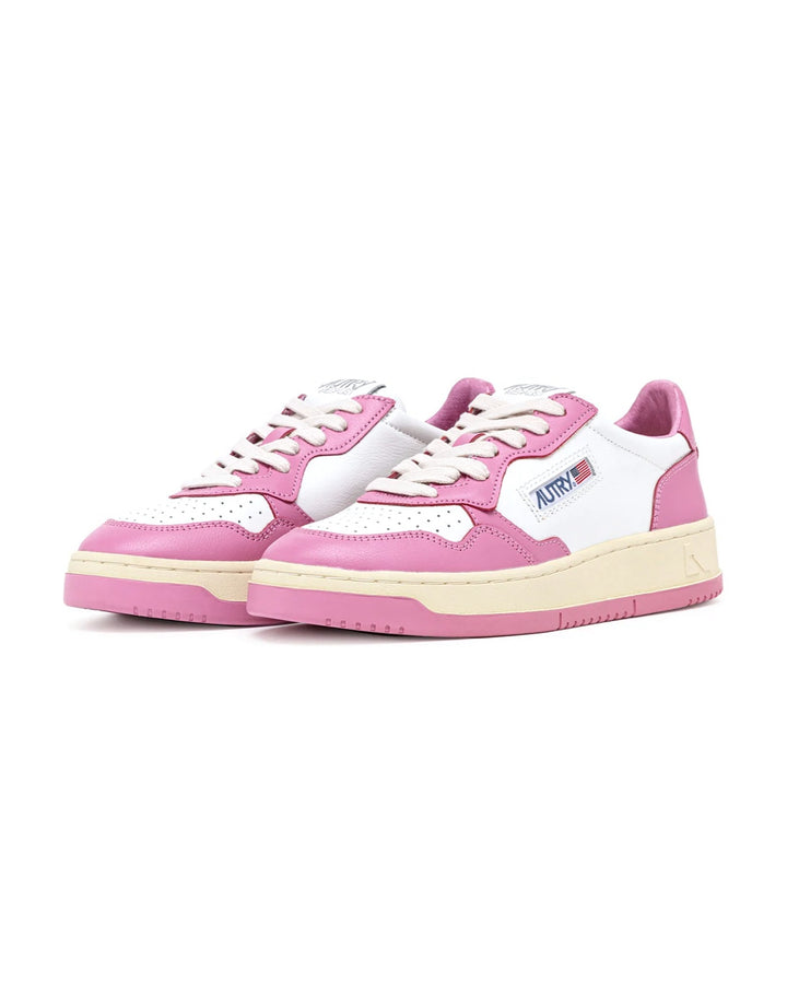 AUTRY WOMEN'S MEDALIST LOW BICOLOR WHITE MAUVE סניקרס אוטרי מדליסט לבן ורוד לנשים