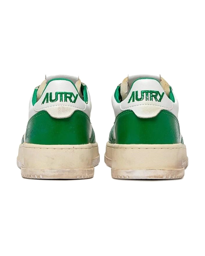 AUTRY MEN'S MEDALIST LOW SUPER VINTAGE WHITE GREEN סניקרס אוטרי מדליסט סופר וינטג׳ לבן ירוק לגברים