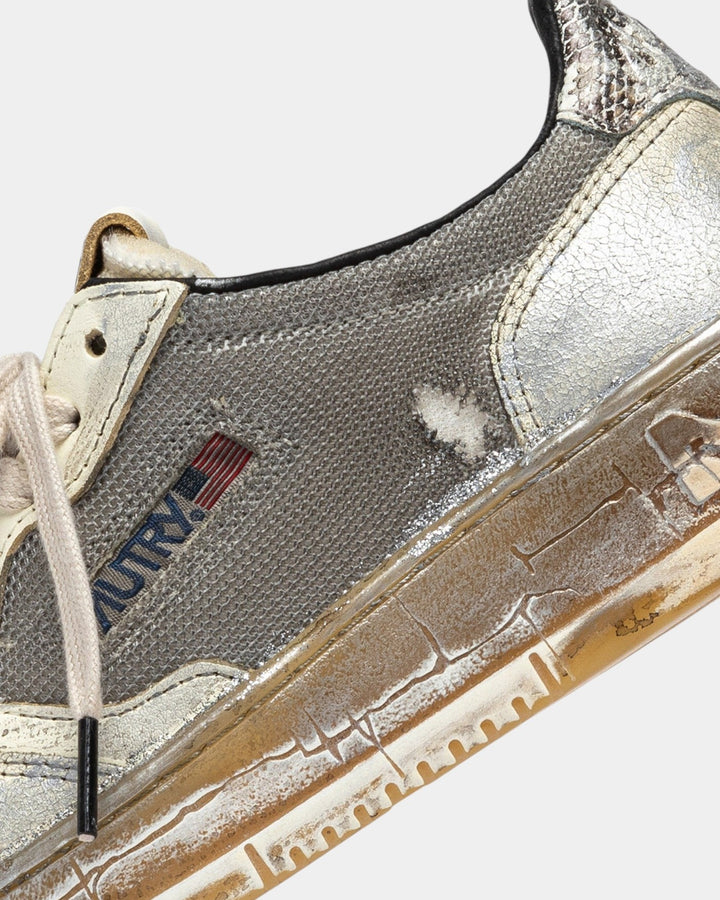 AUTRY WOMEN'S MEDALIST LOW SUPER VINTAGE SILVER GREY סניקרס אוטרי מדליסט סופר וינטג׳ כסוף אפור לנשים