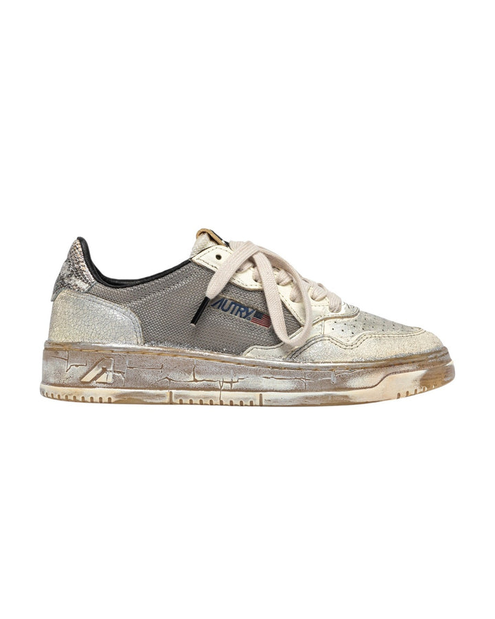 AUTRY WOMEN'S MEDALIST LOW SUPER VINTAGE SILVER GREY סניקרס אוטרי מדליסט סופר וינטג׳ כסוף אפור לנשים