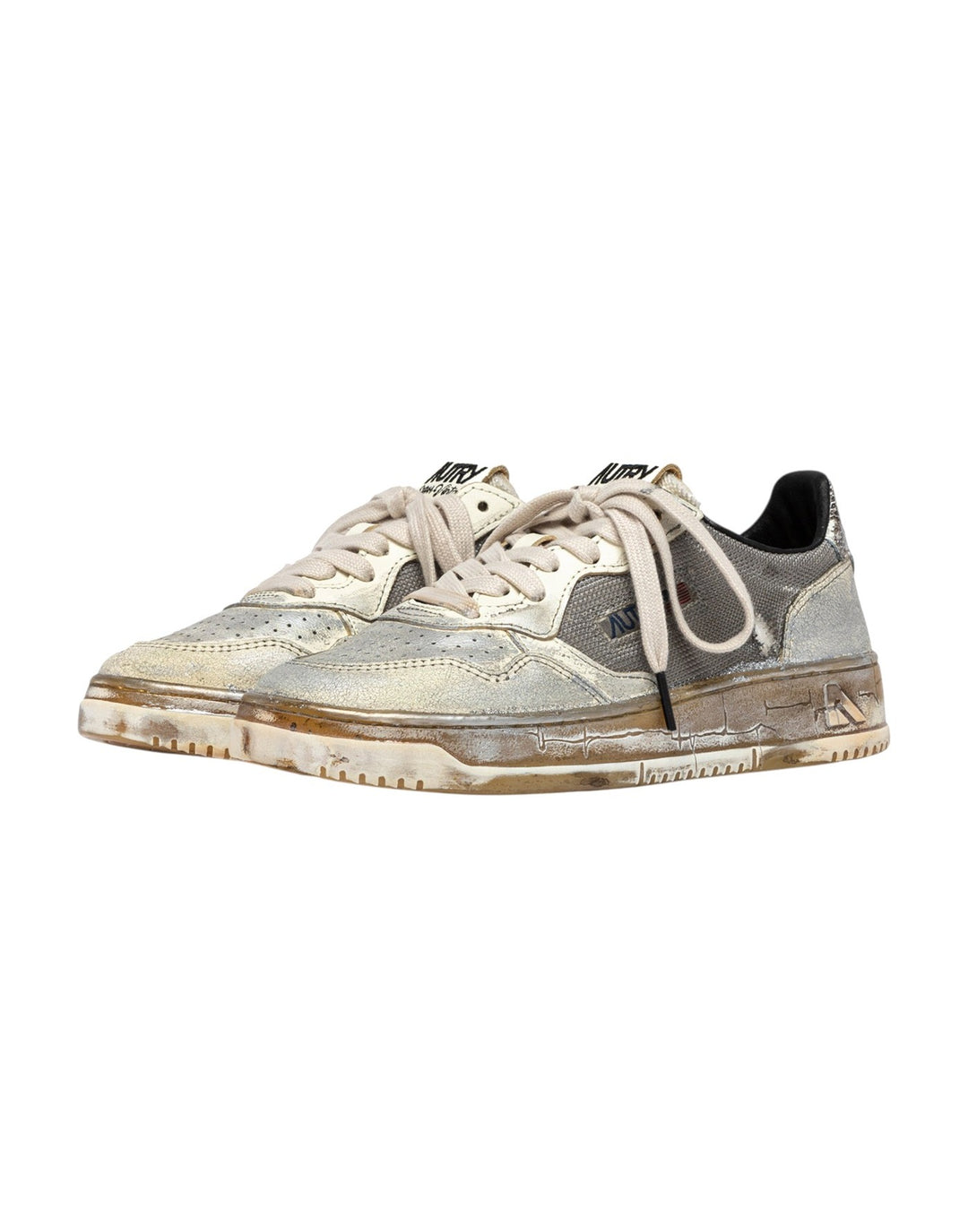 AUTRY WOMEN'S MEDALIST LOW SUPER VINTAGE SILVER GREY סניקרס אוטרי מדליסט סופר וינטג׳ כסוף אפור לנשים
