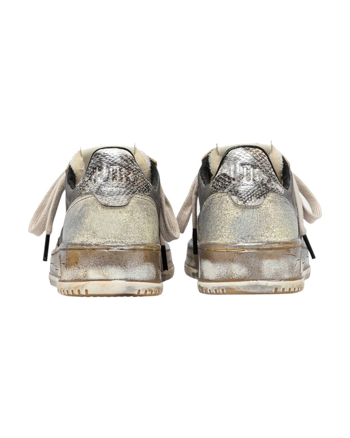 AUTRY WOMEN'S MEDALIST LOW SUPER VINTAGE SILVER GREY סניקרס אוטרי מדליסט סופר וינטג׳ כסוף אפור לנשים