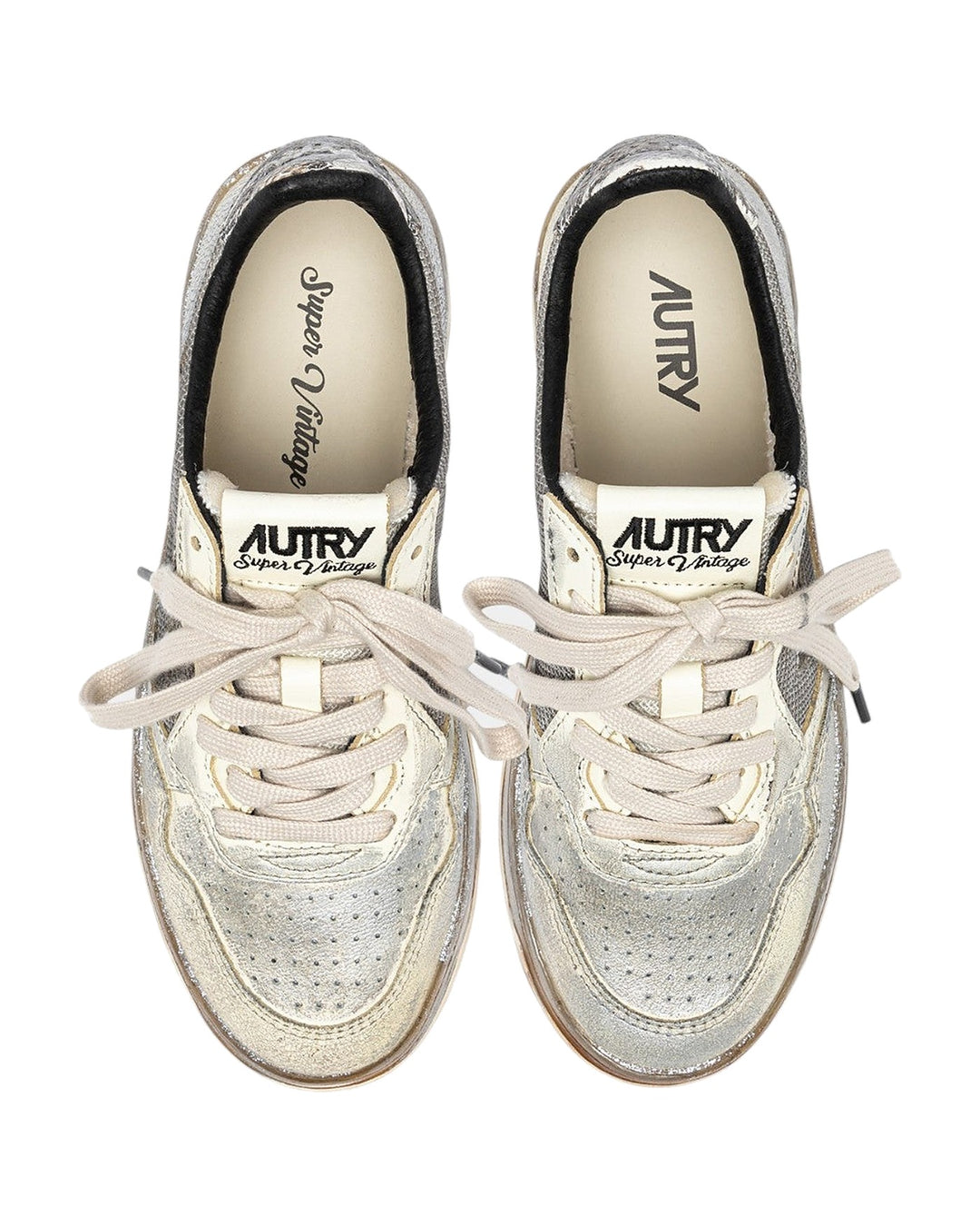AUTRY WOMEN'S MEDALIST LOW SUPER VINTAGE SILVER GREY סניקרס אוטרי מדליסט סופר וינטג׳ כסוף אפור לנשים