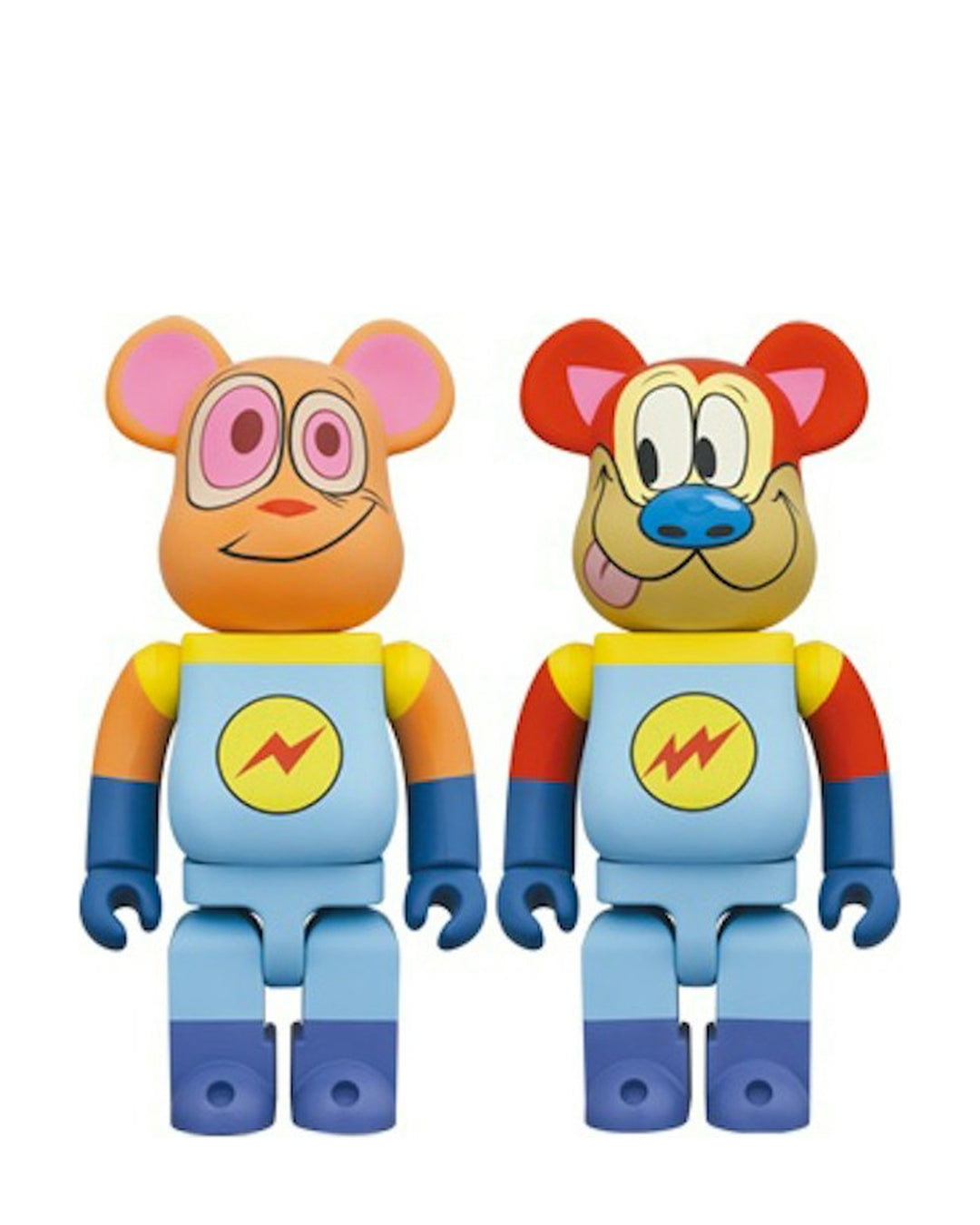 MEDICOM TOY BE@RBRICK REN & STIMPY SPACE MADNESS 400% SET OF 2