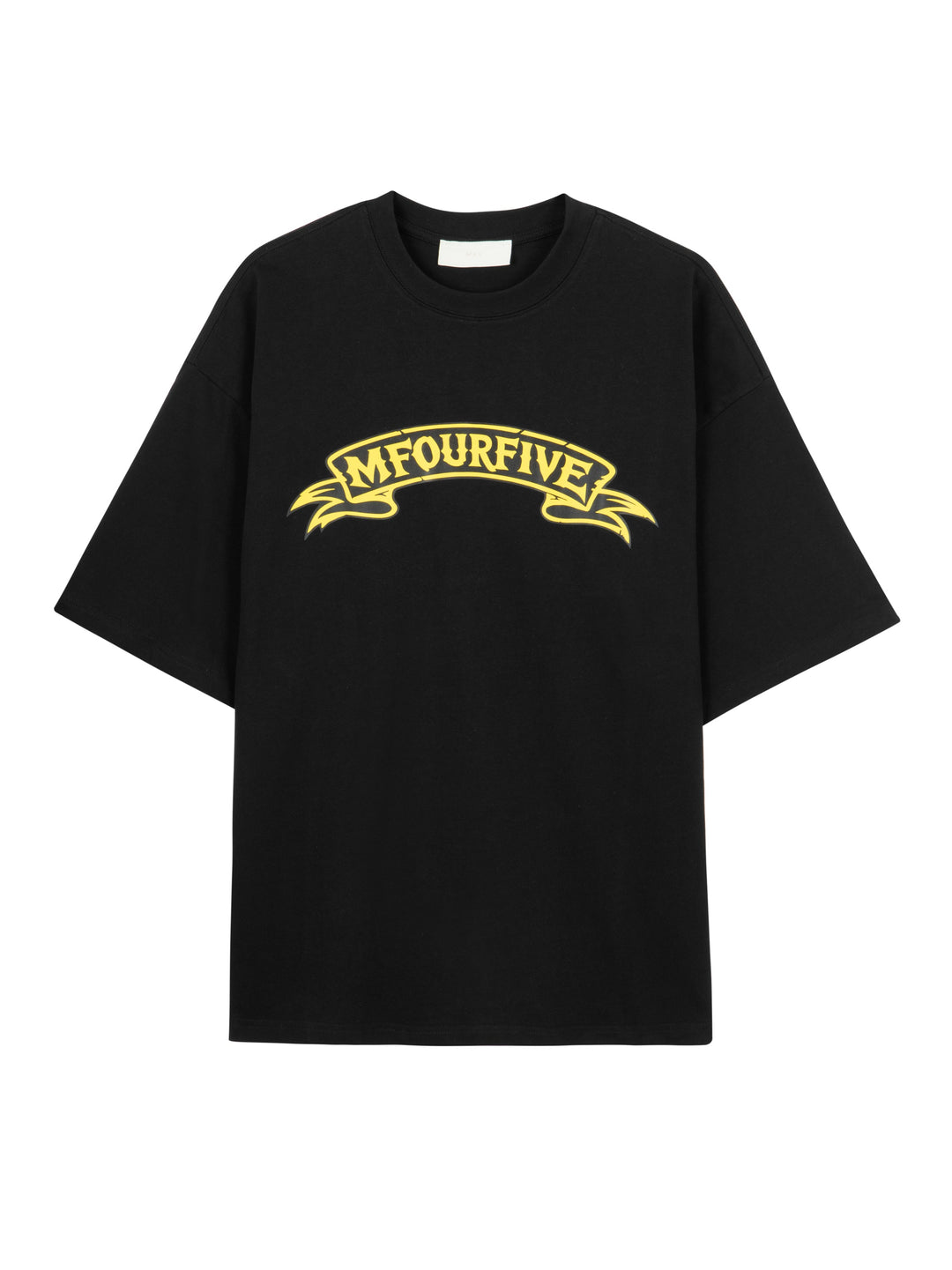 MFOURFIVE Black Ribbon Logo Oversized T-Shirt