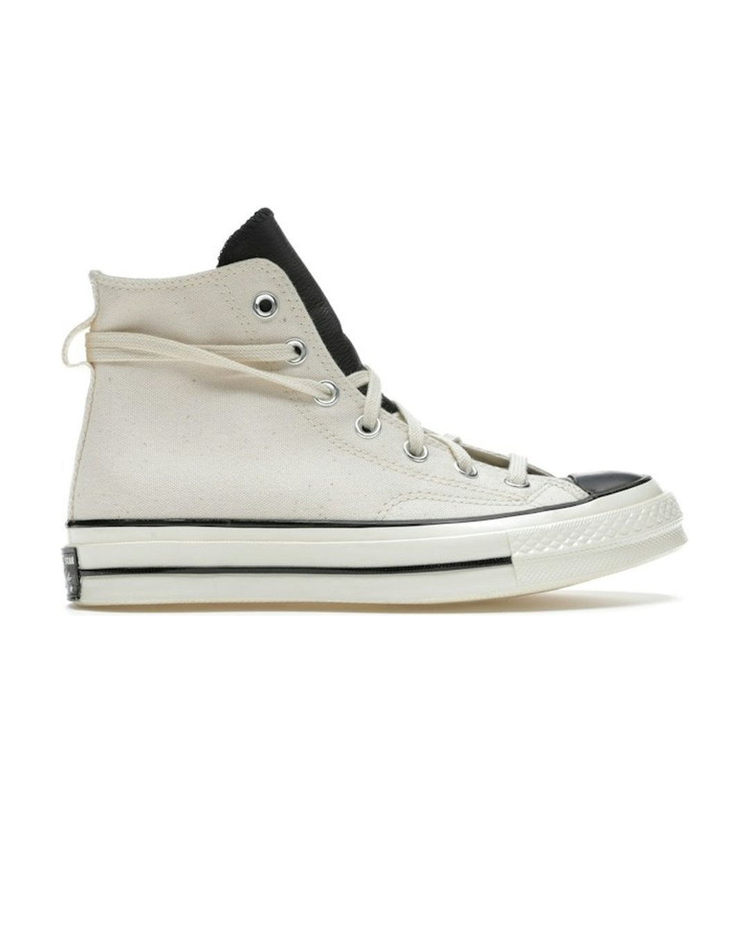 CONVERSE UNISEX CHUCK 70 HI X FEAR OF GOD ESSENTIALS NATURAL IVORY - סניקרס קונברס צ׳אק 70 פיר אוף גוד אסנשלס שמנת ושחור יוניסקס - תמונה 1