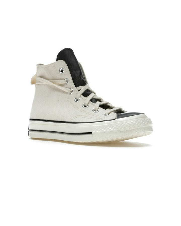CONVERSE UNISEX CHUCK 70 HI X FEAR OF GOD ESSENTIALS NATURAL IVORY - סניקרס קונברס צ׳אק 70 פיר אוף גוד אסנשלס שמנת ושחור יוניסקס - תמונה 3