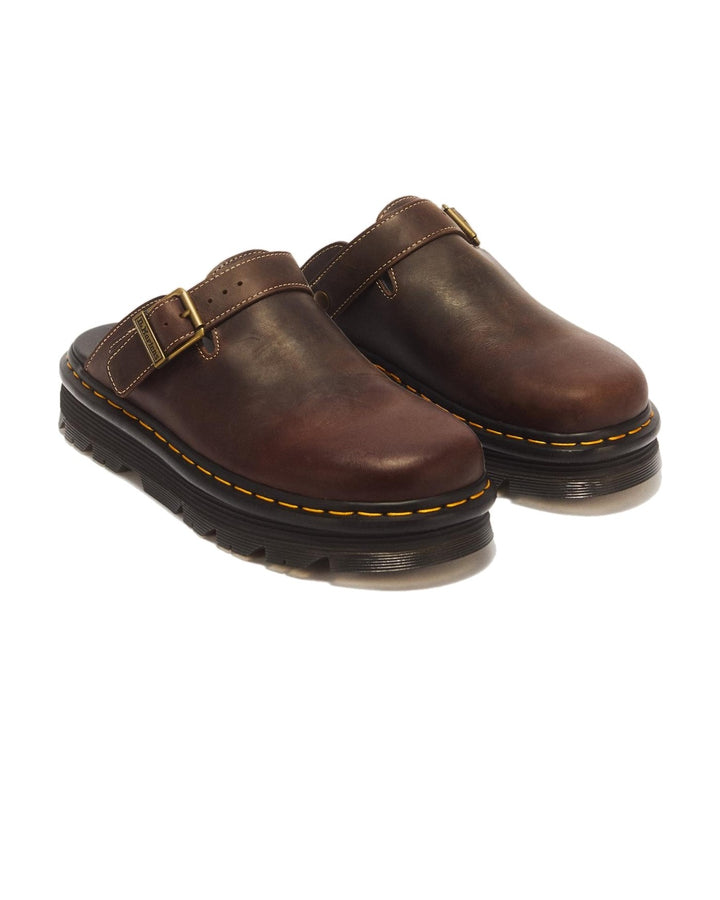 DR. MARTENS ZEBZAG MULE DARK BROWN CRAZY HORSE