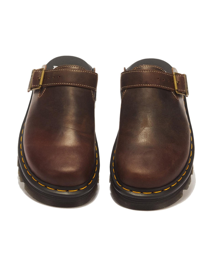 DR. MARTENS ZEBZAG MULE DARK BROWN CRAZY HORSE