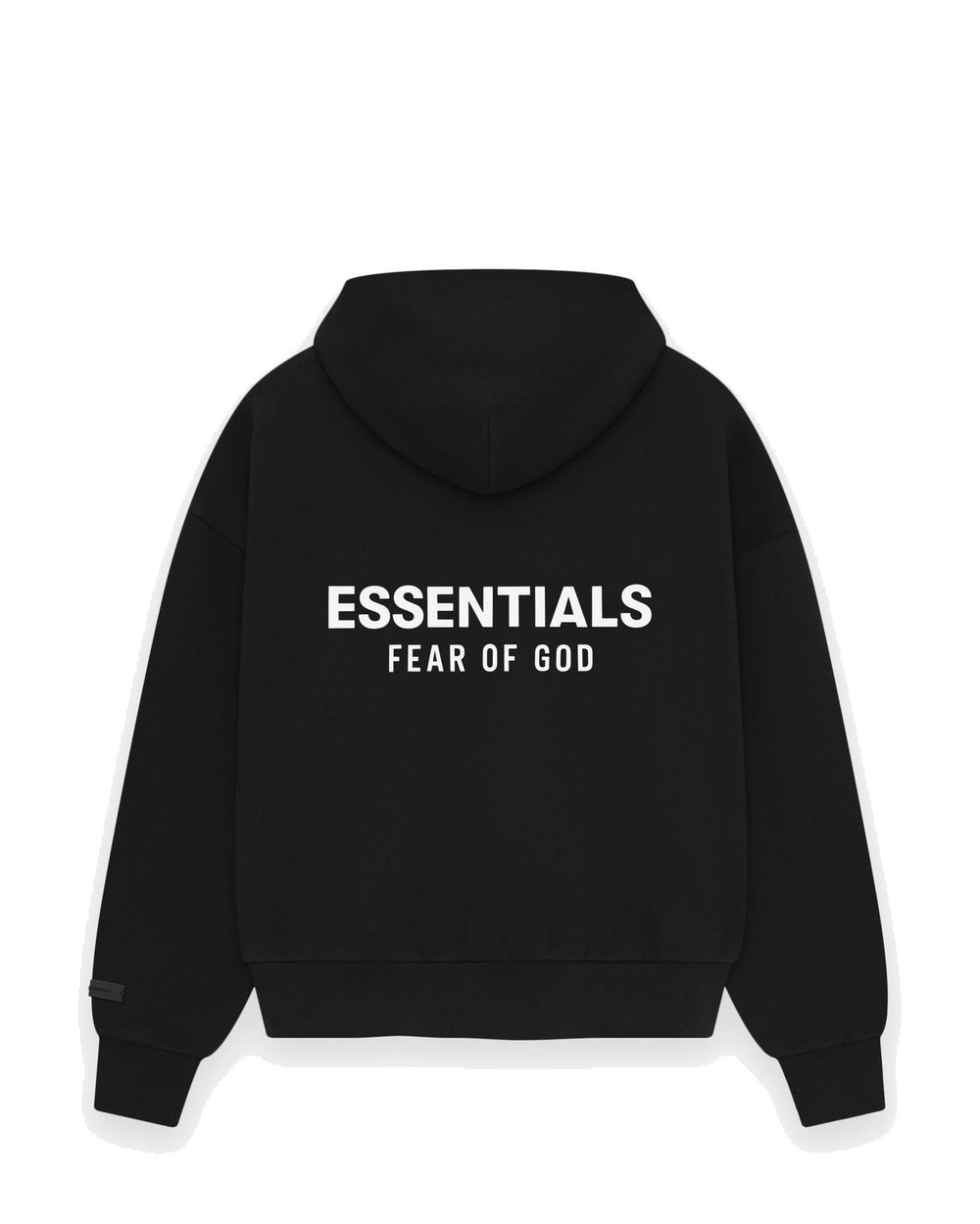 ESSENTIALS MEN'S CLASSIC FIT FLEECE HOODIE JET BLACK קפוצ׳ון אסנשלס קלאסיק פיט שחור לגברים - תמונה 2