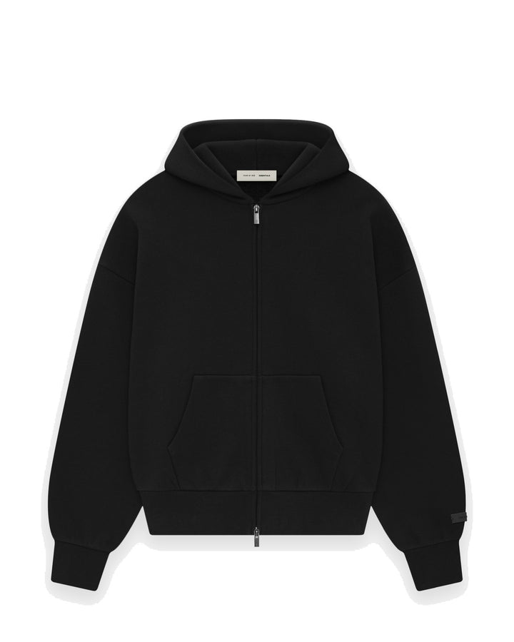 ESSENTIALS MEN'S CLASSIC FIT FLEECE ZIP-UP HOODIE JET BLACK קפוצ׳ון רוכסן אסנשלס קלאסיק פיט שחור לגברים - תמונה 1